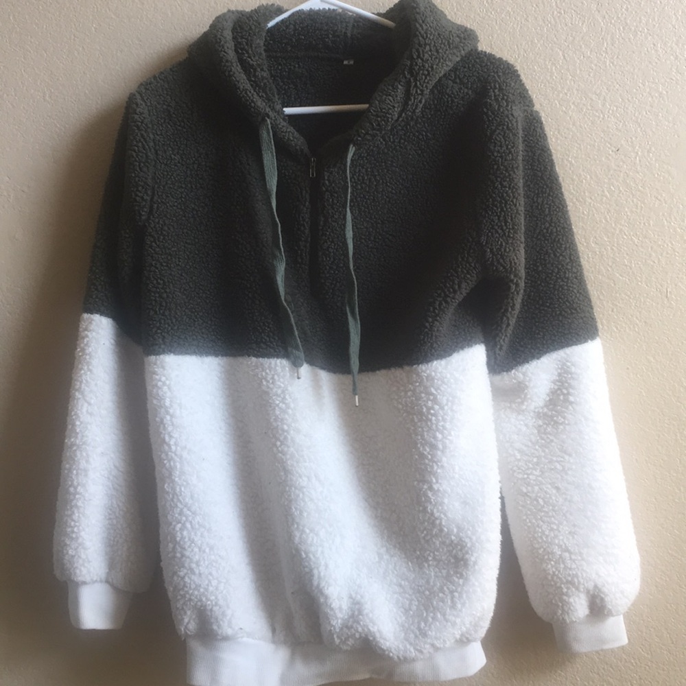 Sherpa warm pullover zipper and hoodie
